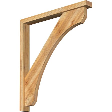 Ekena Millwork Legacy Block Rough Sawn Bracket w/ Offset Brace, Western Red Cedar, 4"W x 36"D x 40"H BKT0402X36X40LEC05RWR